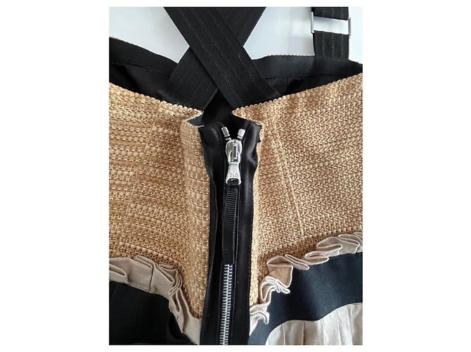 D&G Vestido plisado de mezcla de lino beige Negro - vista 5