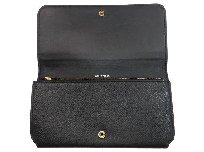 Everyday Balenciaga 594289 Logo Long Wallet Noir - vue 4