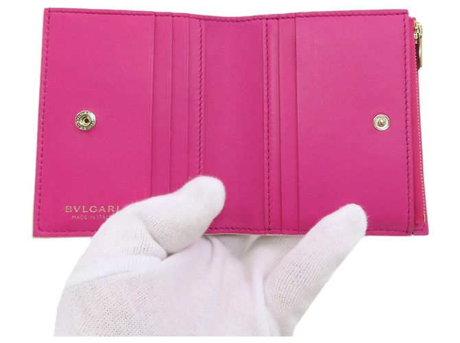 Bvlgari Bulgari Logomania Leder-Bifold-Geldbörse Beige - Ansicht 4