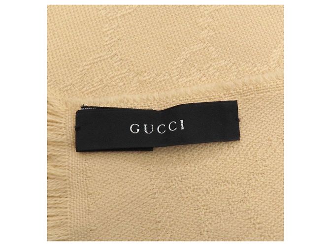 Stola Gucci GG in lana beige - vista 4