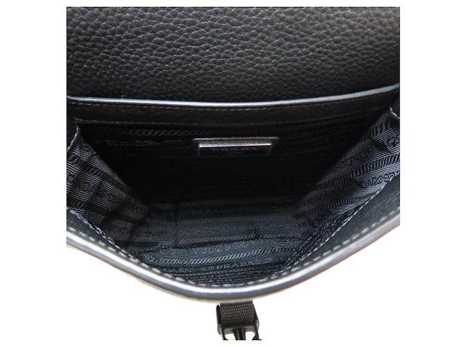 Borsa a tracolla in pelle di vitello Prada Nero - vista 5
