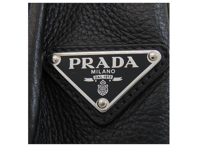 Borsa a tracolla in pelle di vitello Prada Nero - vista 7