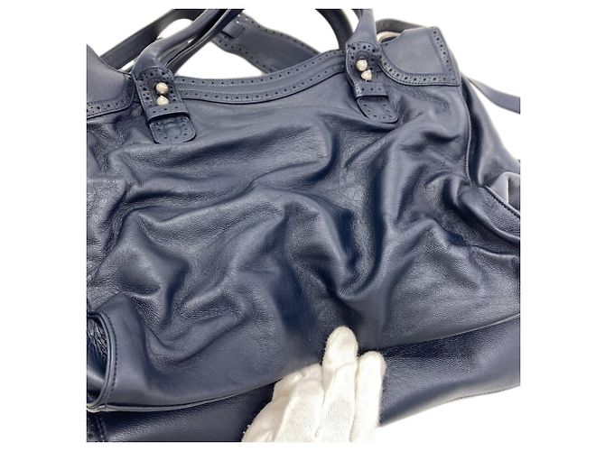 Borsa Balenciaga Rivacity Paper Blu navy - vista 12