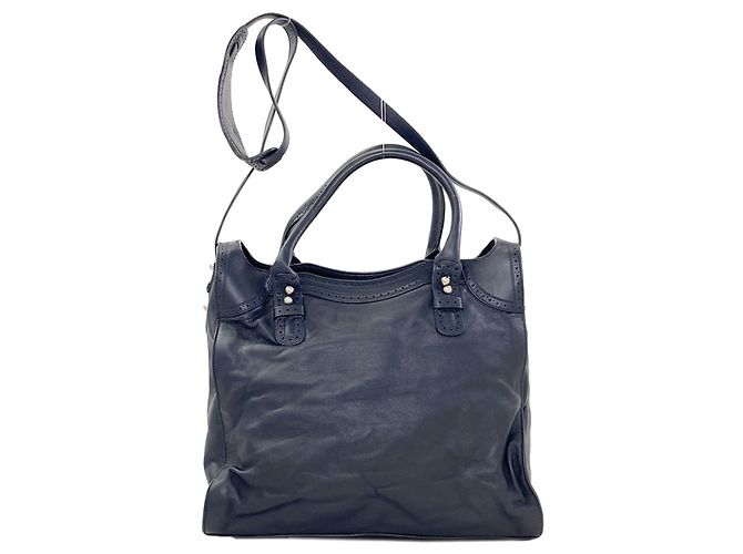 Borsa Balenciaga Rivacity Paper Blu navy - vista 2