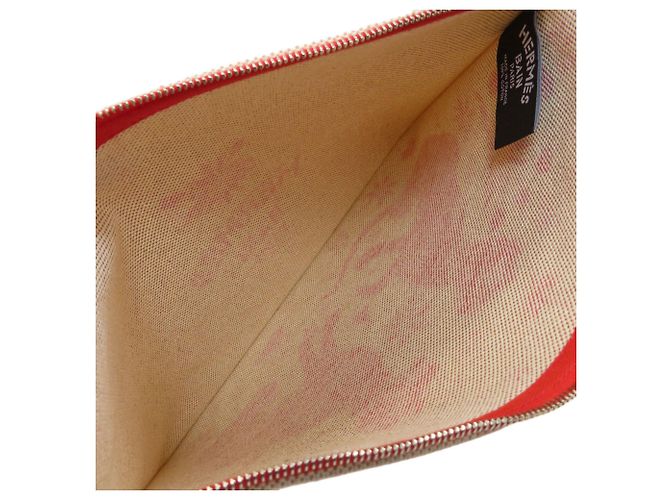 Hermès Pochette accessorio Yachting Hermes Rosso Beige - vista 5