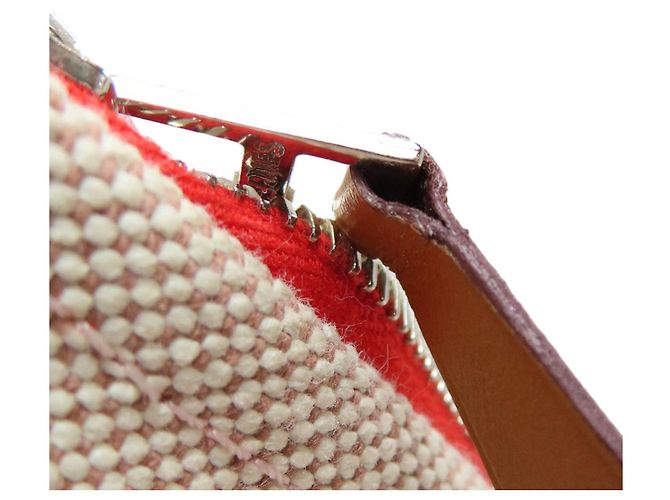 Hermès Pochette accessorio Yachting Hermes Rosso Beige - vista 7