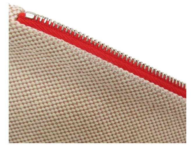 Hermès Pochette accessorio Yachting Hermes Rosso Beige - vista 8