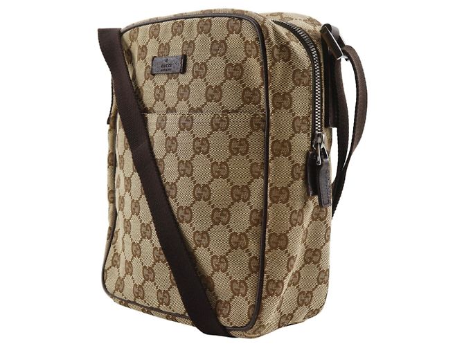 Borsa a tracolla Gucci in tela GG marrone - vista 2