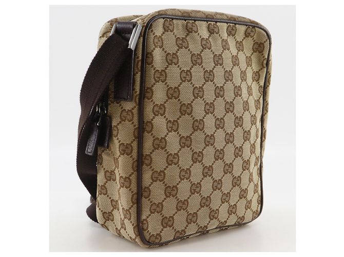 Borsa a tracolla Gucci in tela GG marrone - vista 3