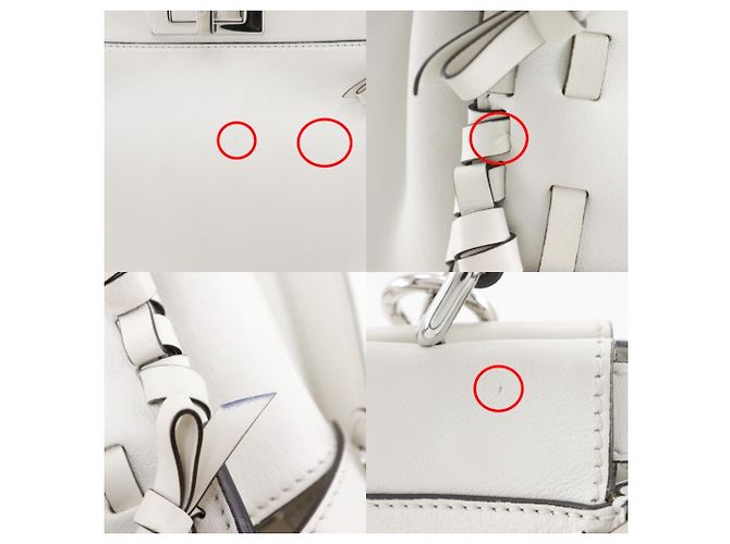 Borsa Fendi Peekaboo Medium Bianco - vista 11