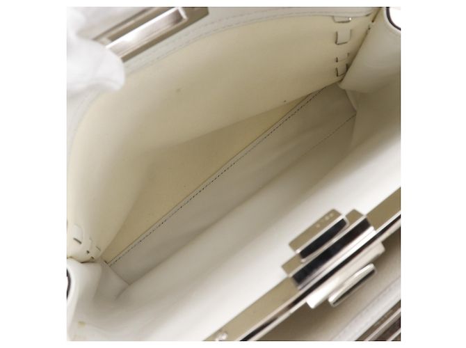 Borsa Fendi Peekaboo Medium Bianco - vista 7