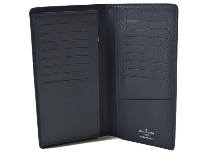 Portafoglio Louis Vuitton Portefeuille Brazza Taiga Ocean Blu - vista 7