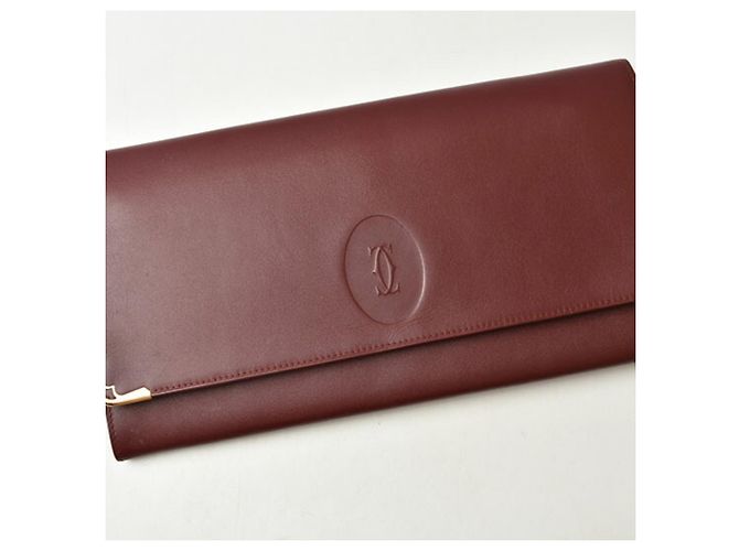 Clutch in pelle da uomo Cartier Nero Bordò - vista 3