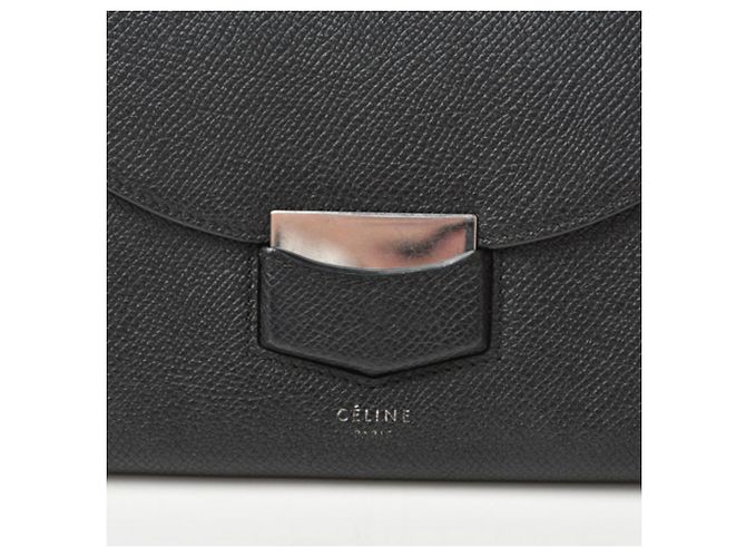 Céline Cartera de doble pliegue con solapa Celine Trotter Medium Negro - vista 3