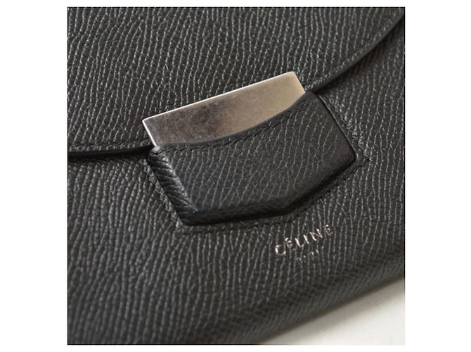Céline Cartera de doble pliegue con solapa Celine Trotter Medium Negro - vista 6