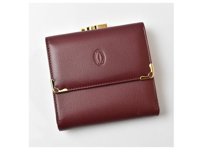 Cartier Bordeaux Leather Tri-fold Wallet - view 3