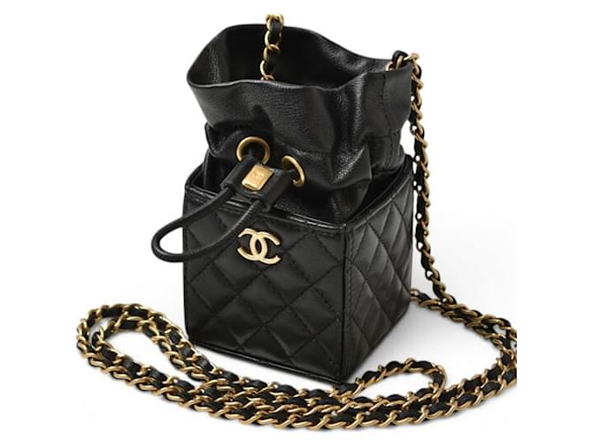 Borsa a Spalla Chanel Mini Cube Matelassé Nero - vista 2