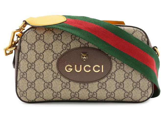 Borsa GUCCI Neo GG Supreme Rosso Beige Verde Giallo - vista 2
