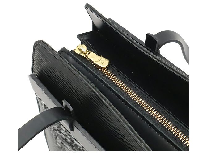 Borsa Tote Louis Vuitton Epi Croisette PM Nero - vista 5