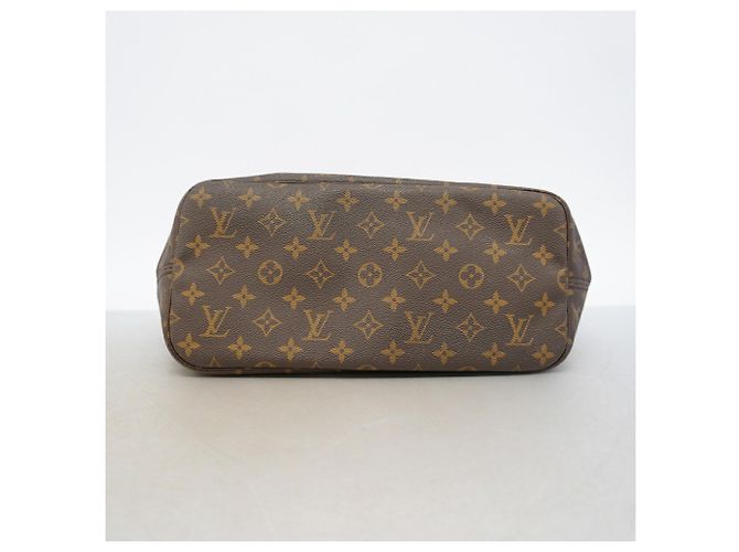 Borsa Tote Louis Vuitton Monogram Neverfull MM Marrone - vista 3