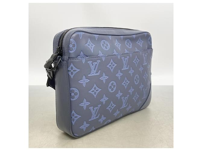 Borsa a tracolla Louis Vuitton Monogram Shadow Duo Blu navy - vista 2