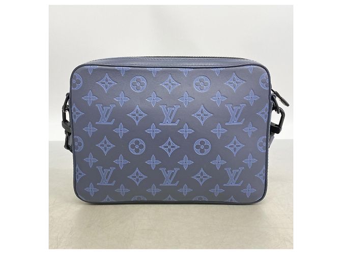Borsa a tracolla Louis Vuitton Monogram Shadow Duo Blu navy - vista 8
