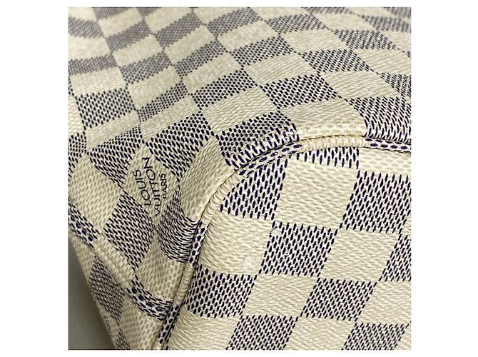 Borsa Tote Louis Vuitton Damier Azur Neverfull PM Bianco - vista 10