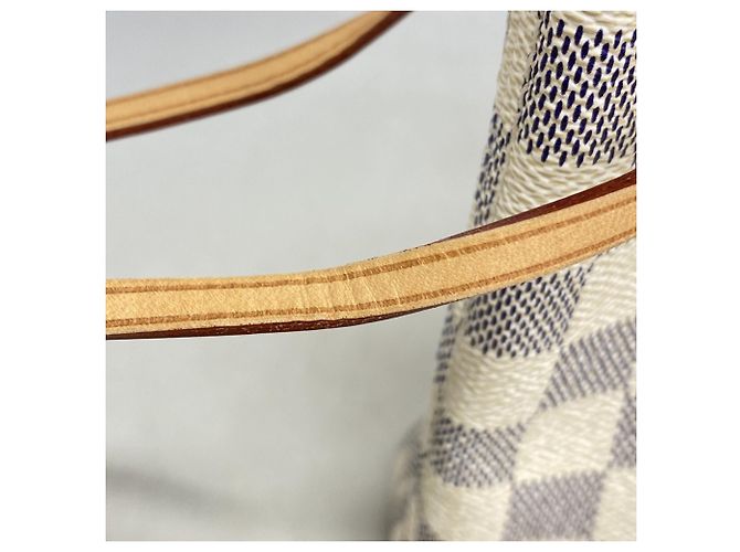 Borsa Tote Louis Vuitton Damier Azur Neverfull PM Bianco - vista 11