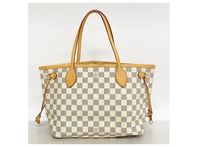Borsa Tote Louis Vuitton Damier Azur Neverfull PM Bianco - vista 12