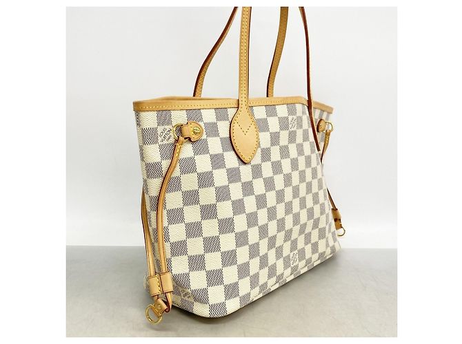Borsa Tote Louis Vuitton Damier Azur Neverfull PM Bianco - vista 2