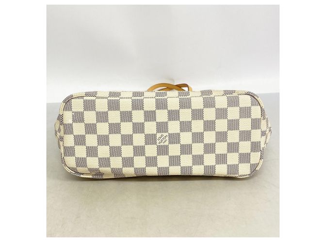 Borsa Tote Louis Vuitton Damier Azur Neverfull PM Bianco - vista 3