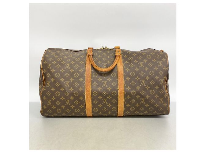 Borsa Louis Vuitton Boston Monogram Keepall 55 Marrone - vista 12