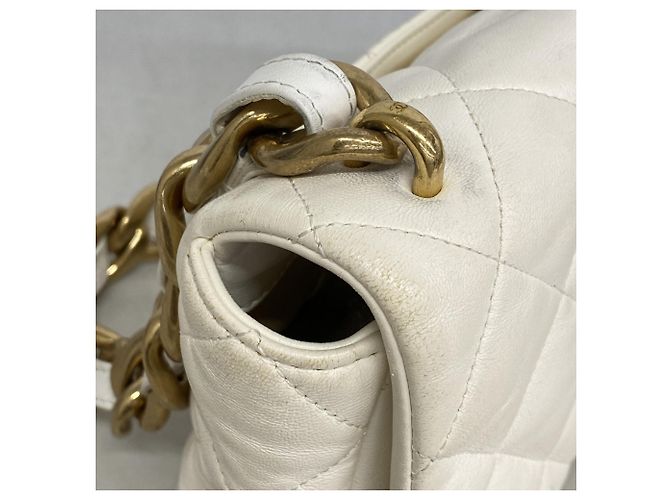 Timeless Borsa a tracolla Chanel Matelassé Chain in bianco - vista 7