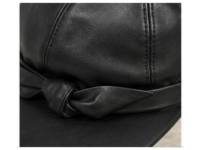 Hermès Lederkappe mit Schleifendetail Marineblau Dunkelblau - Ansicht 5