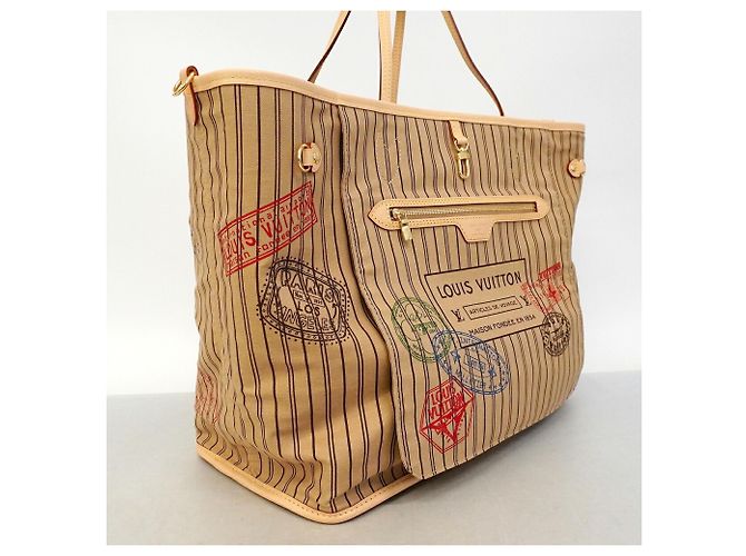 Borsa Tote Louis Vuitton Monogram Neverfull Inside Out GM Marrone Beige - vista 2