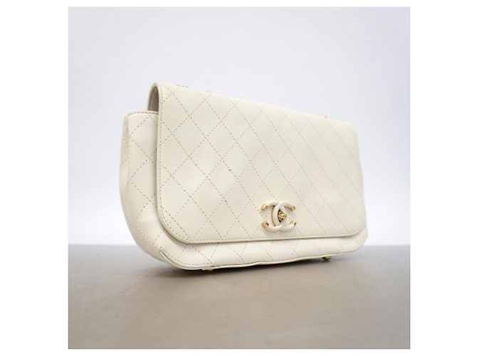 Borsa a Spalla Chanel Matelassé Bianco - vista 2