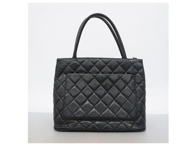 Timeless Borsa Tote Chanel in pelle di vitello martellata nera Nero - vista 10