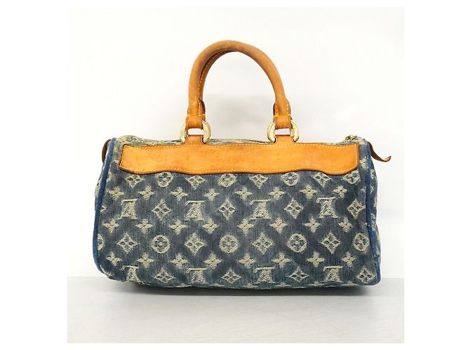 Borsa Louis Vuitton Monogram Denim Neo Speedy Blu - vista 12