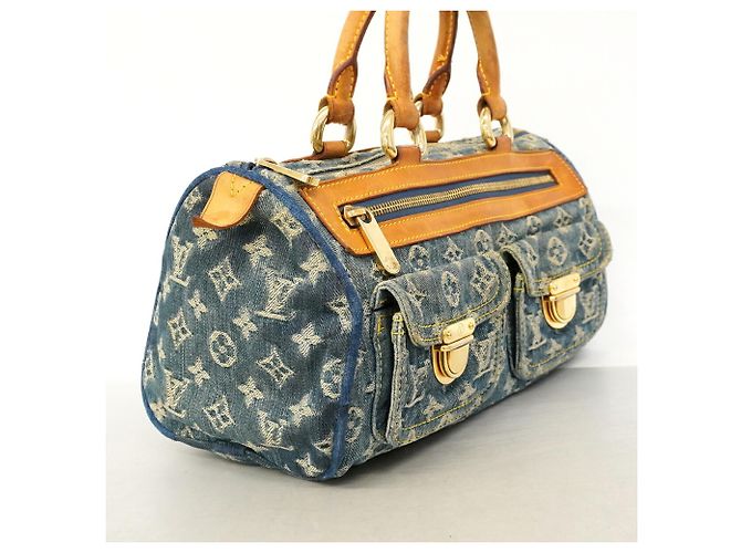 Borsa Louis Vuitton Monogram Denim Neo Speedy Blu - vista 2