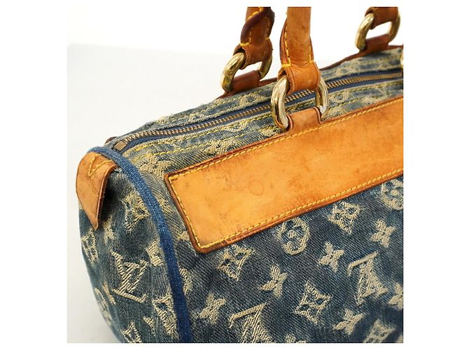 Borsa Louis Vuitton Monogram Denim Neo Speedy Blu - vista 9