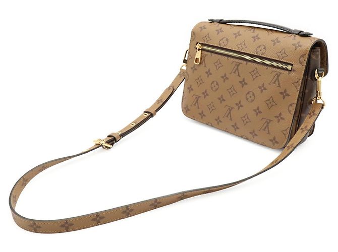 Borsa Louis Vuitton Monogram Reverse Pochette Metis MM Marrone chiaro Marrone scuro - vista 3