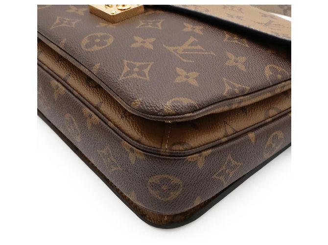 Borsa Louis Vuitton Monogram Reverse Pochette Metis MM Marrone chiaro Marrone scuro - vista 4