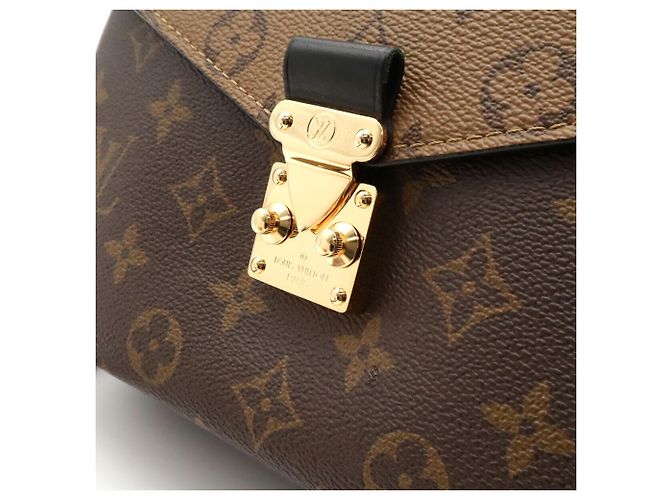 Borsa Louis Vuitton Monogram Reverse Pochette Metis MM Marrone chiaro Marrone scuro - vista 8