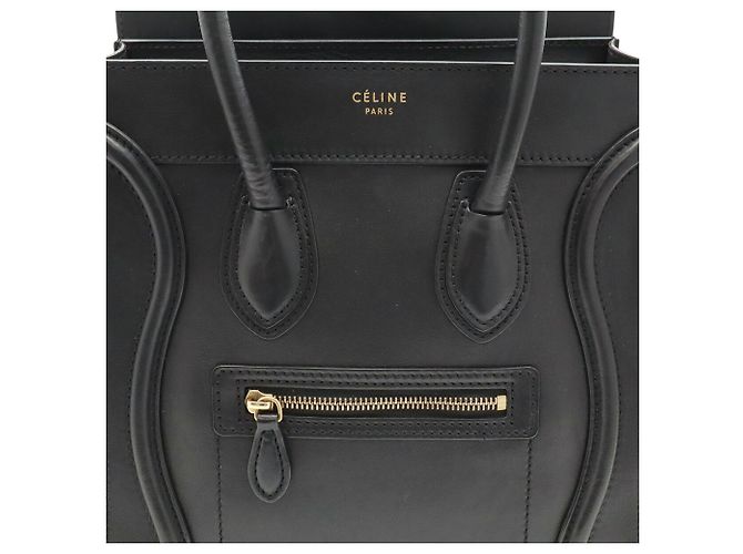 Céline Borsa Tote Celine Luggage Micro Shopper Nero - vista 7