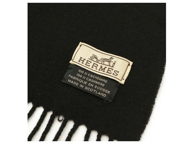 Stola in cashmere nero Hermès - vista 6