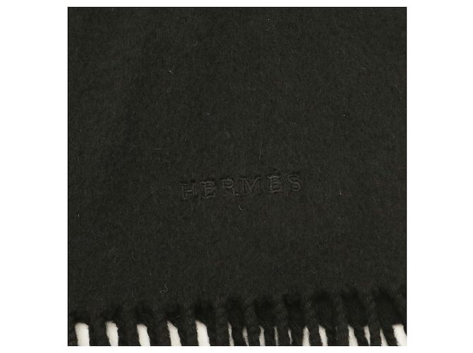 Stola in cashmere nero Hermès - vista 7