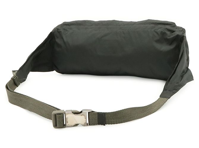 Borsa a tracolla in nylon grigio Prada Marrone - vista 3