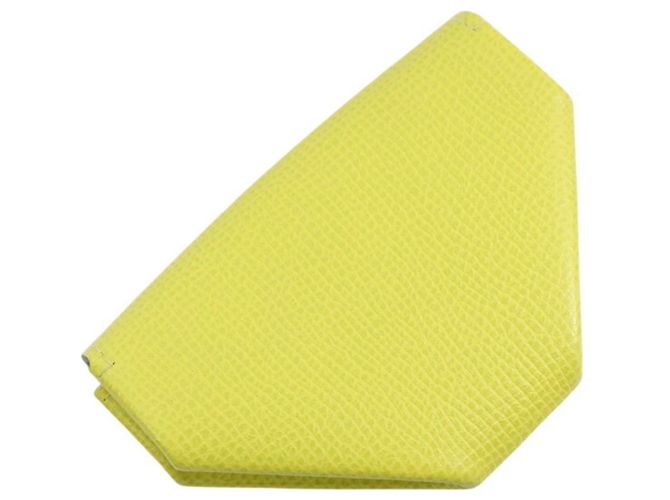 Hermès Monedero HERMES en piel Epsom Lime Dorado - vista 2