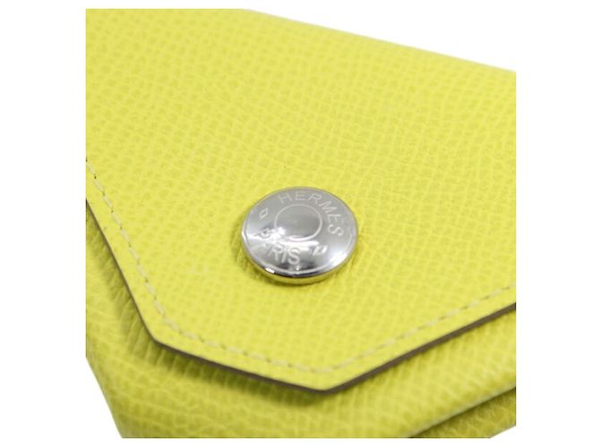 Hermès Monedero HERMES en piel Epsom Lime Dorado - vista 5