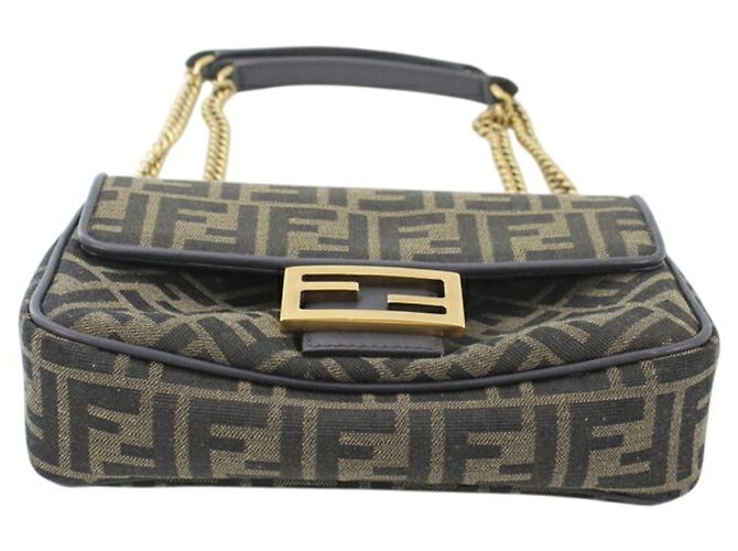 Borsa a tracolla Fendi Zucca Baguette Chain Medium Marrone - vista 10
